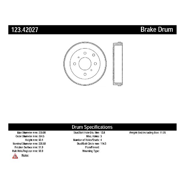 2009-2014 Nissan Cube Brake Drum - Rear (Centric)