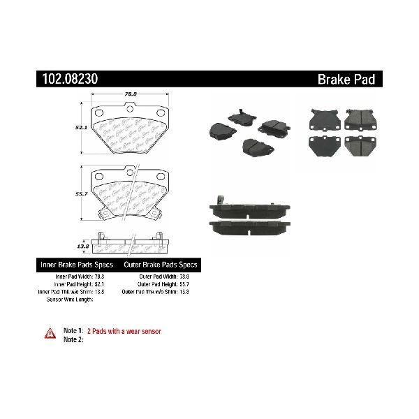 2003-2006 Pontiac Vibe Disc Brake Pad Set - Rear (Centric)