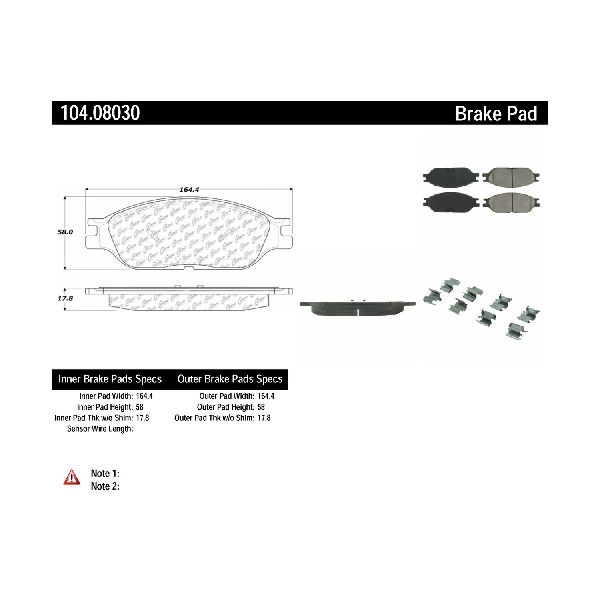 1999-2003 Ford Windstar Disc Brake Pad Set - Front (Centric)