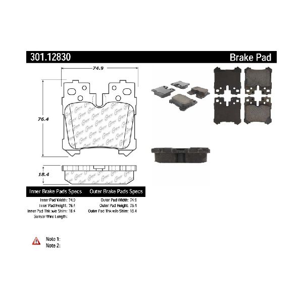 2008-2016 Lexus LS600h Disc Brake Pad Set - Rear (Centric)