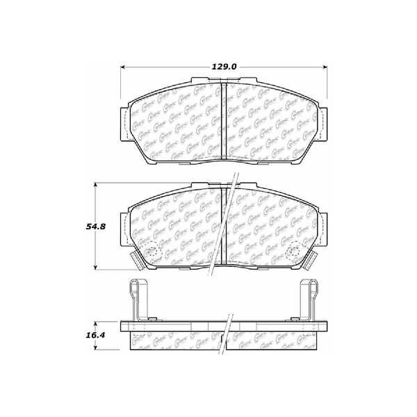 1993-1995 Honda Civic Disc Brake Pad Set - Front (Centric)