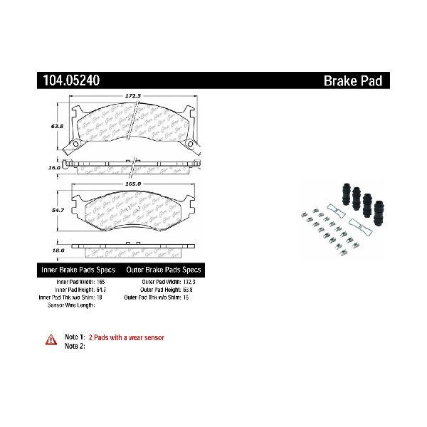 1991-1995 Dodge Caravan Disc Brake Pad Set - Front (Centric)