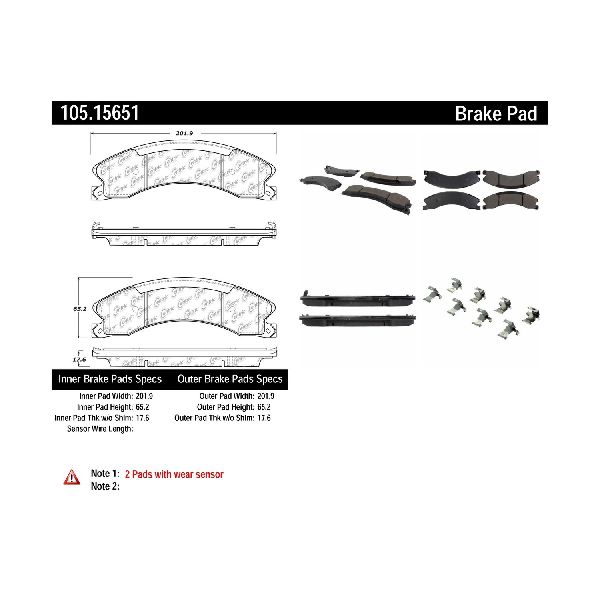 2012-2021 Nissan NV3500 Disc Brake Pad Set - Rear (Centric)