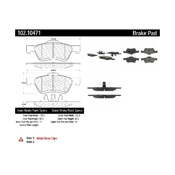 2008-2009 Mazda Tribute Disc Brake Pad Set - Front (Centric)
