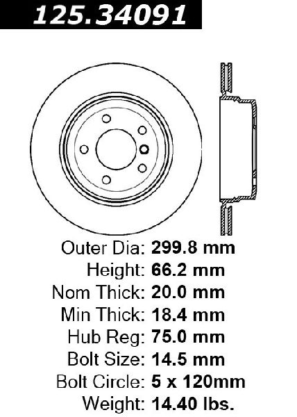 2007-2013 BMW 328i Disc Brake Rotor - Rear (Centric)