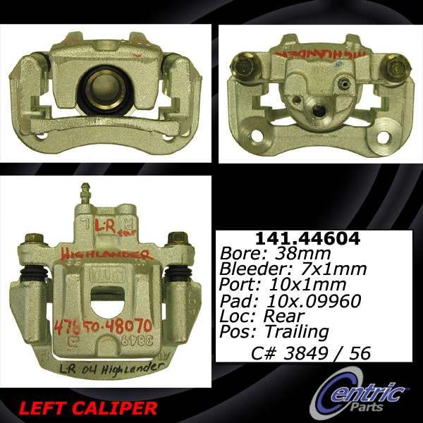 2004-2007 Toyota Highlander Disc Brake Caliper - Rear Right (Centric)