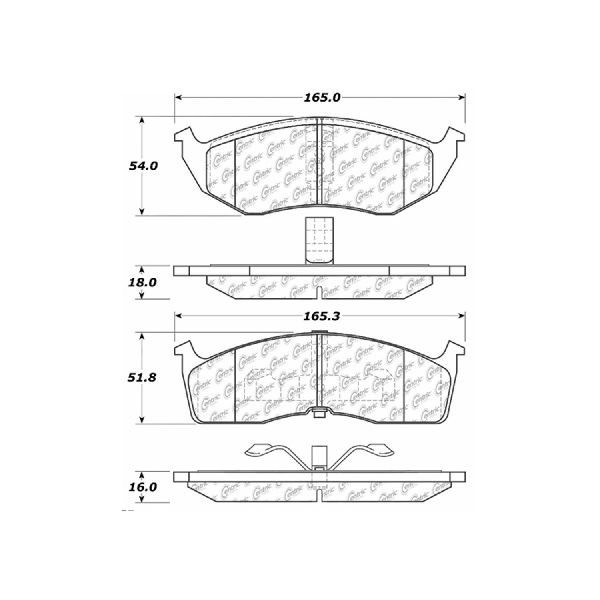 1996-2000 Dodge Caravan Disc Brake Pad Set - Front (Centric)