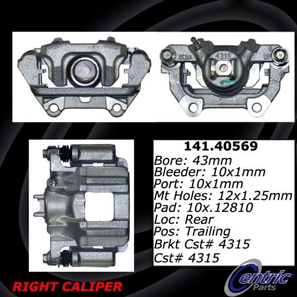 2007-2013 Acura MDX Disc Brake Caliper - Rear Right (Centric)