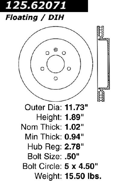 2005-2011 Cadillac STS Disc Brake Rotor - Rear (Centric)