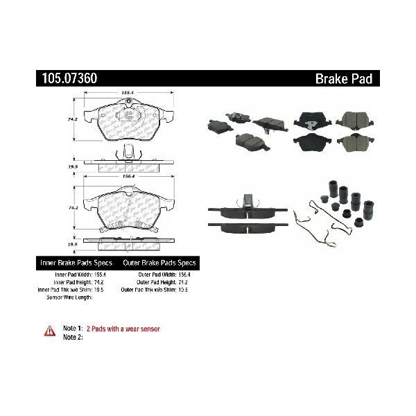 1996-1999 Audi A4 Disc Brake Pad Set - Front (Centric)