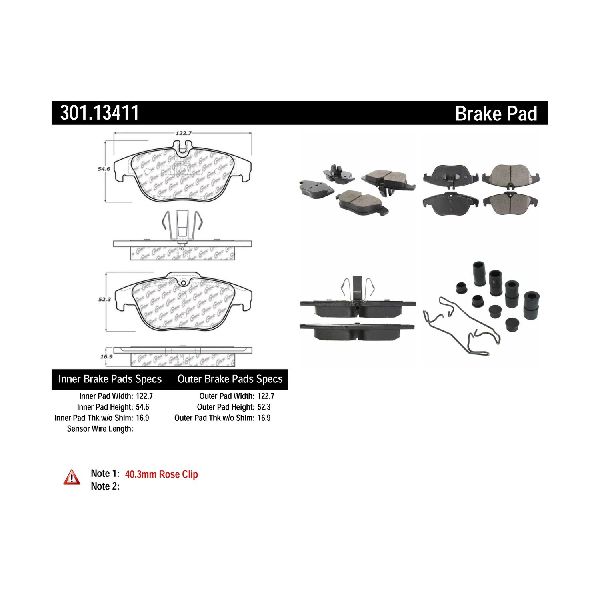 2013-2015 Mercedes-Benz GLK250 Disc Brake Pad Set - Rear (Centric)