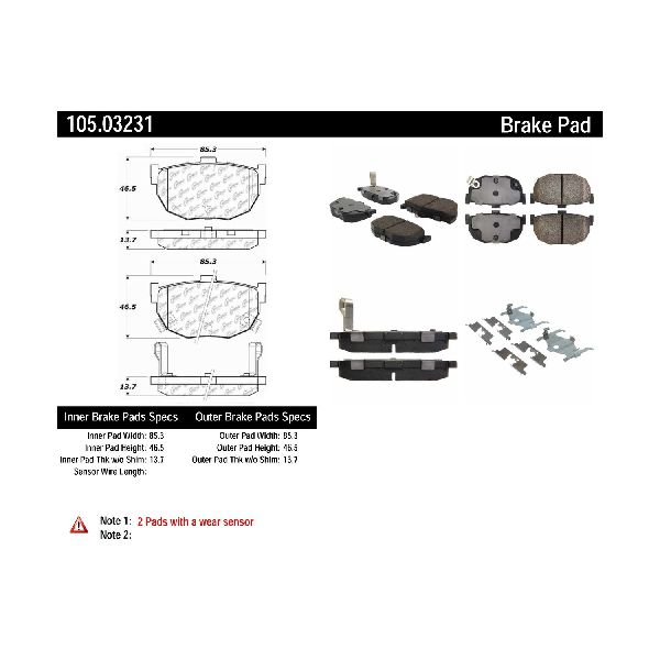 1984-1988 Nissan Maxima Disc Brake Pad Set - Rear (Centric)