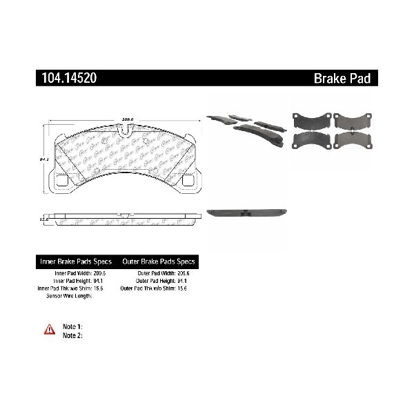 2011-2018 Porsche Cayenne Disc Brake Pad Set - Front (Centric)
