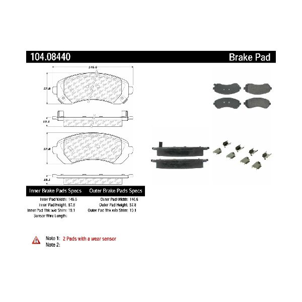 2001-2005 Pontiac Aztek Disc Brake Pad Set - Front (Centric)