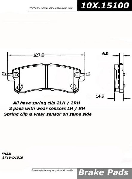 2011-2013 INFINITI QX56 Disc Brake Pad Set - Rear (Centric)