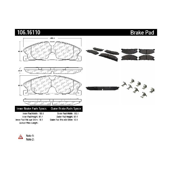 2013-2019 Ford Flex Disc Brake Pad Set - Front (Centric)