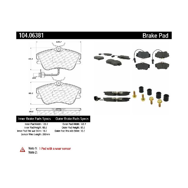 2000 Volkswagen EuroVan Disc Brake Pad Set - Front (Centric)