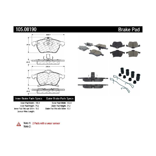 1999-2003 Saab 9-3 Disc Brake Pad Set - Front (Centric)