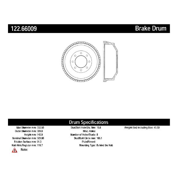 1996 GMC C3500HD Brake Drum - Rear (Centric)