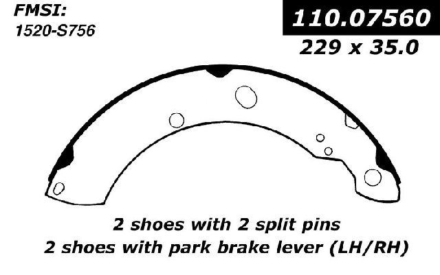 1999-2001 Nissan Altima Drum Brake Shoe - Rear (Centric)