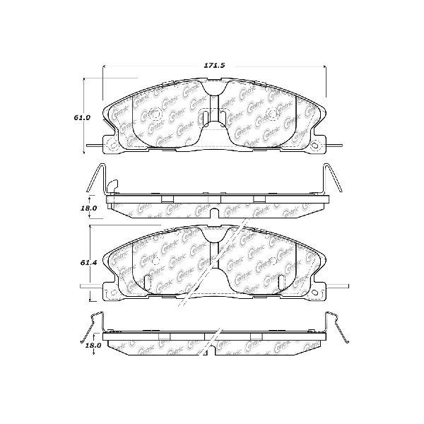2013-2019 Lincoln MKT Disc Brake Pad Set - Front (Centric)
