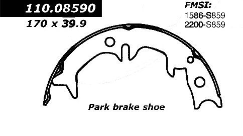 1992-2003 Lexus ES300 Parking Brake Shoe - Rear (Centric)
