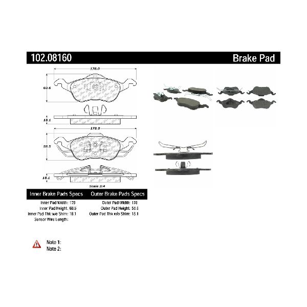 2000-2004 Ford Focus Disc Brake Pad Set - Front (Centric)