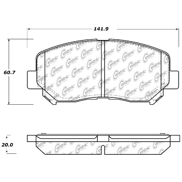 2014-2022 Jeep Cherokee Disc Brake Pad Set - Front (Centric)