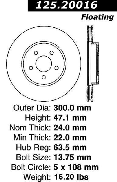 2002-2008 Jaguar X-Type Disc Brake Rotor - Front (Centric)
