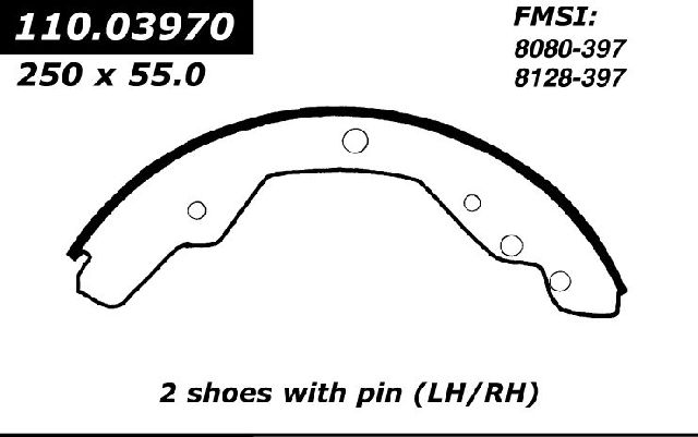 1971-1972 Volkswagen Transporter Drum Brake Shoe - Rear (Centric)