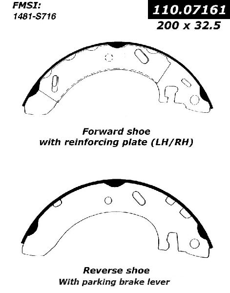 1997-2000 Dodge Stratus Drum Brake Shoe - Rear (Centric)