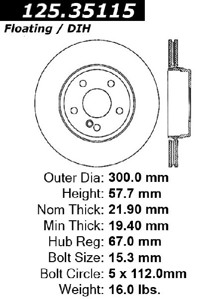 2013-2014 Mercedes-Benz C300 Disc Brake Rotor - Rear (Centric)