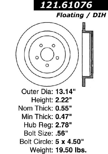 2003-2011 Lincoln Town Car Disc Brake Rotor - Rear (Centric)