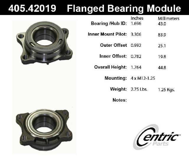 2004-2006 INFINITI G35 Wheel Bearing and Hub Assembly - Front (Centric)