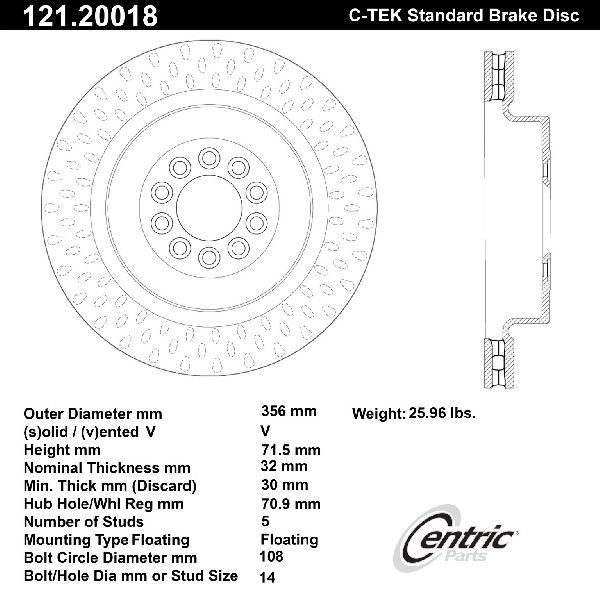 2003-2005 Jaguar S-Type Disc Brake Rotor - Front (Centric)