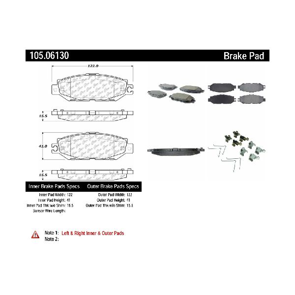 1993-2000 Lexus LS400 Disc Brake Pad Set - Rear (Centric)