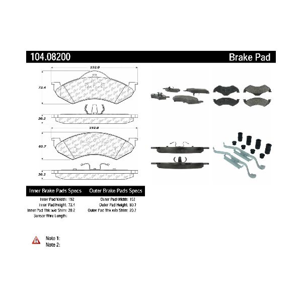 2000-2002 Dodge Durango Disc Brake Pad Set - Front (Centric)