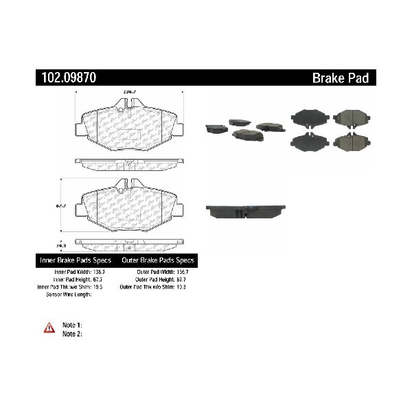 2006-2009 Mercedes-Benz E350 Disc Brake Pad Set - Front (Centric)