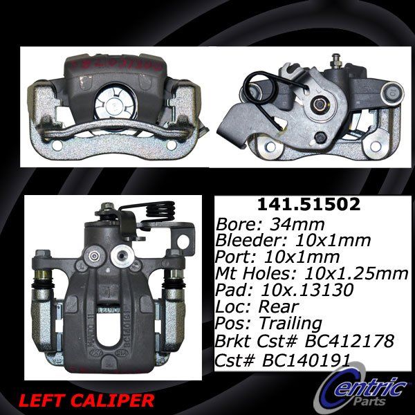2013-2014 Hyundai Elantra Coupe Disc Brake Caliper - Rear Left (Centric)