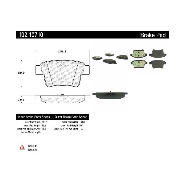 2005-2007 Ford Freestyle Disc Brake Pad Set - Rear (Centric)