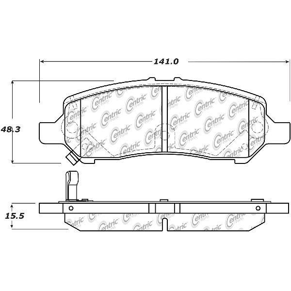 2013-2016 Dodge Dart Disc Brake Pad Set - Rear (Centric)