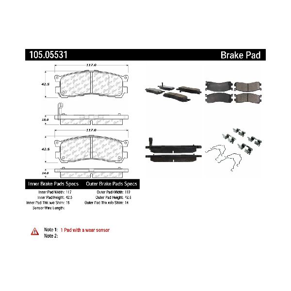 1995-2002 Mazda Millenia Disc Brake Pad Set - Rear (Centric)