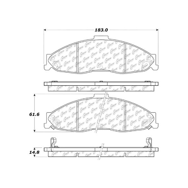 1998-2002 Pontiac Firebird Disc Brake Pad Set - Front (Centric)