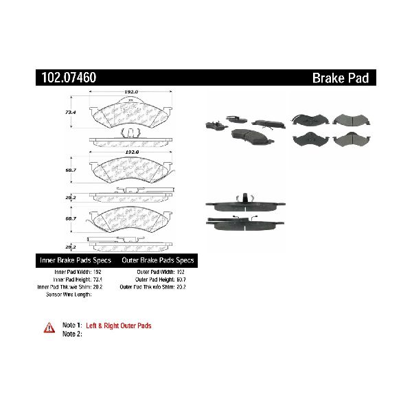 1998-1999 Dodge Durango Disc Brake Pad Set - Front (Centric)