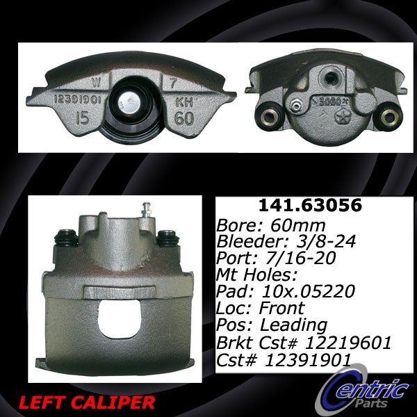 1991-1995 Dodge Caravan Disc Brake Caliper - Front Left (Centric)