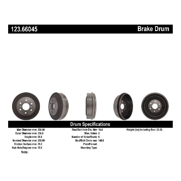 2009-2013 Chevrolet Silverado 1500 Brake Drum - Rear (Centric)