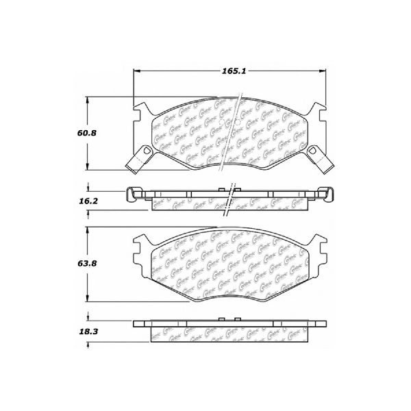 1991-1995 Dodge Caravan Disc Brake Pad Set - Front (Centric)
