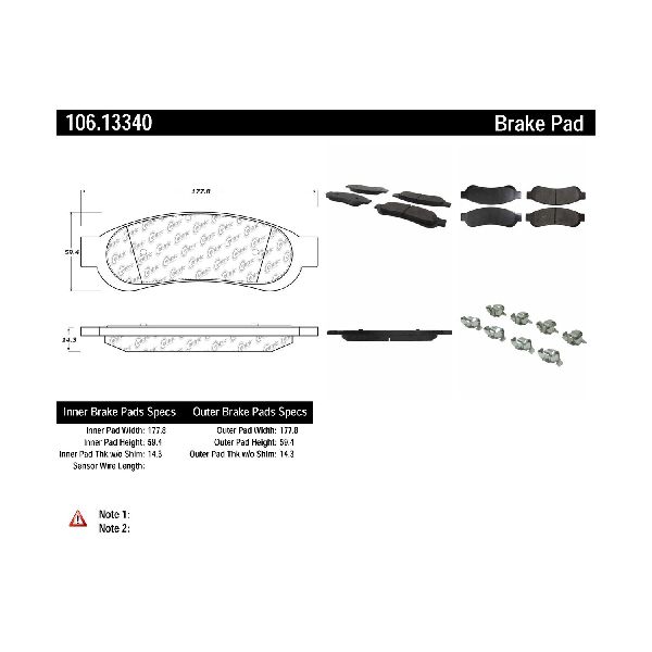 2008-2012 Ford F-350 Super Duty Disc Brake Pad Set - Rear (Centric)