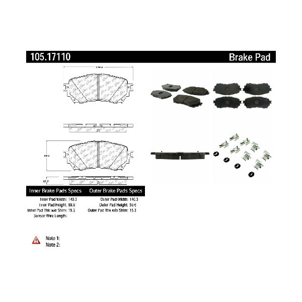2014-2021 Mazda 6 Disc Brake Pad Set - Front (Centric)