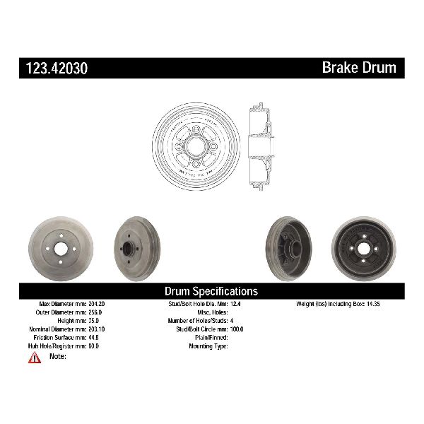 2014-2019 Nissan Versa Note Brake Drum - Rear (Centric)